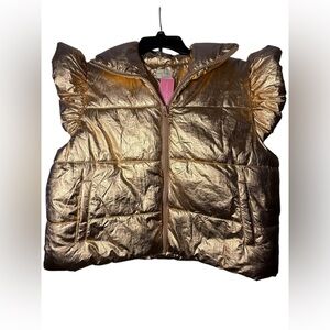 Simply Southern Metallic Gold Puffy Vest Size XL/XXL